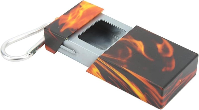 تصميم رخامي لهب، منفضة جيب محمولة من الفولاذ المقاوم للصدأ مع مشبك تسلق للمشي لمسافات طويلة والسفر في الهواء الطلق - Image 5